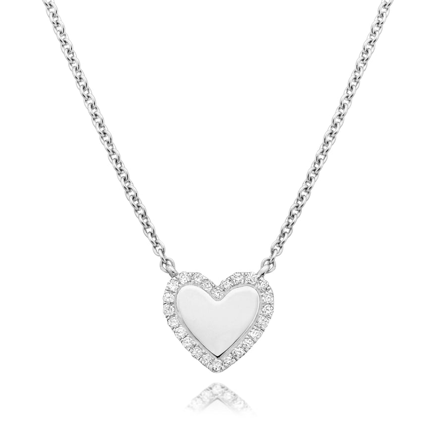 Diamond contour heart necklace