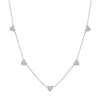 5 hearts diamond station necklace