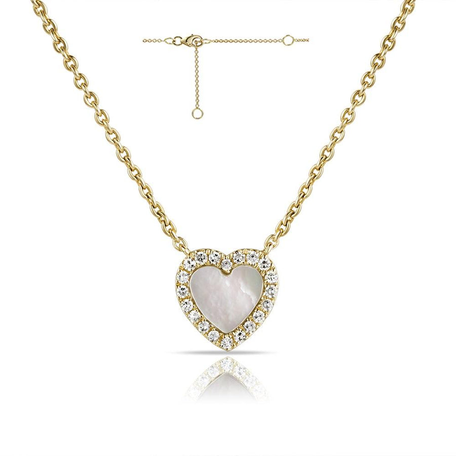 White Agathe Heart Necklace