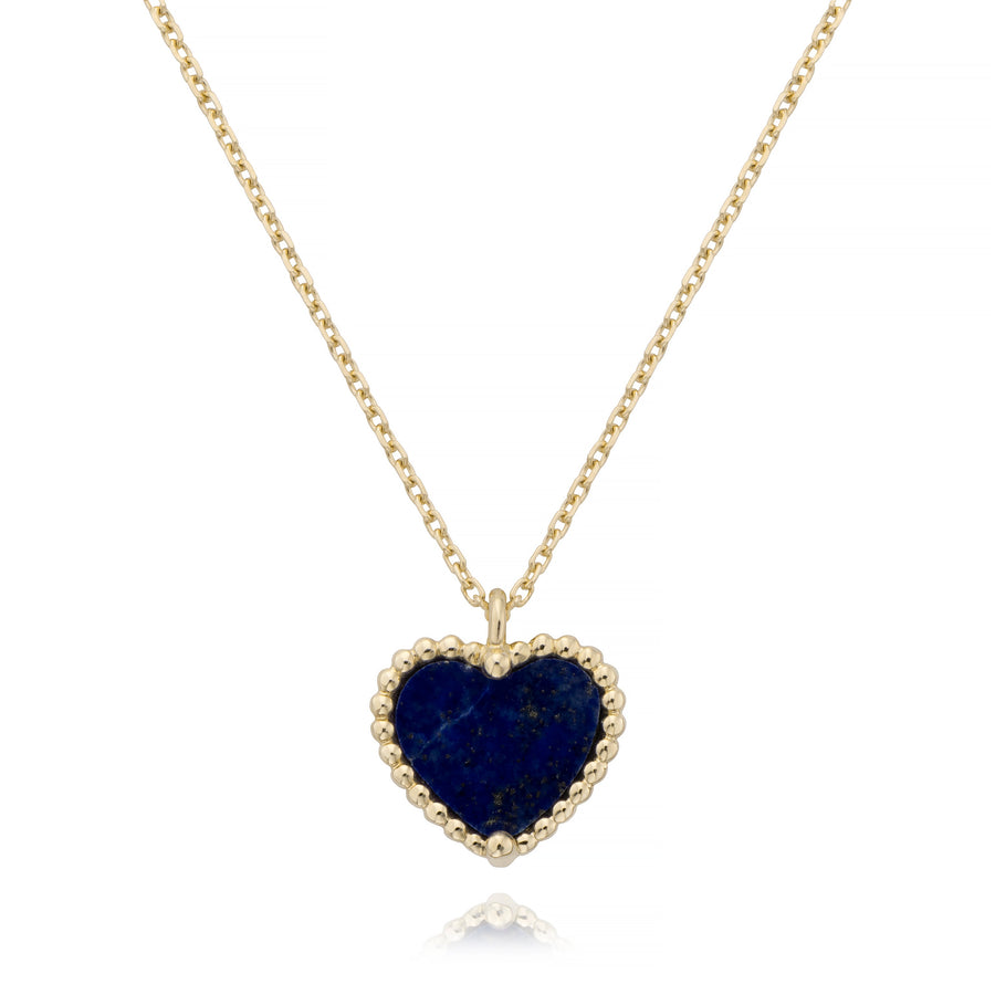 Beaded heart lapis necklace