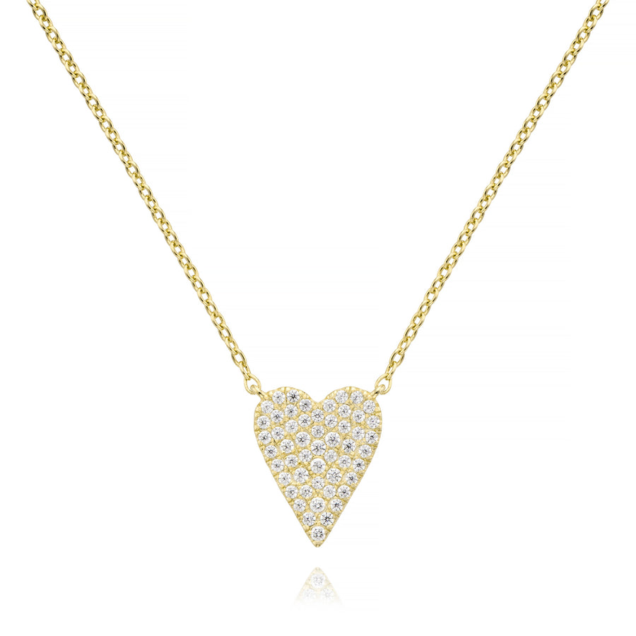 Sharp heart pave necklace