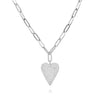 Large Sharp Heart Pave necklace