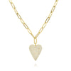 Large Sharp Heart Pave necklace