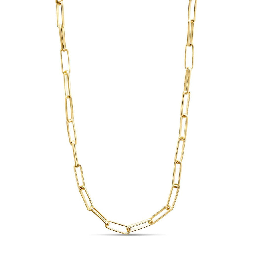 Paper clip fine link necklace
