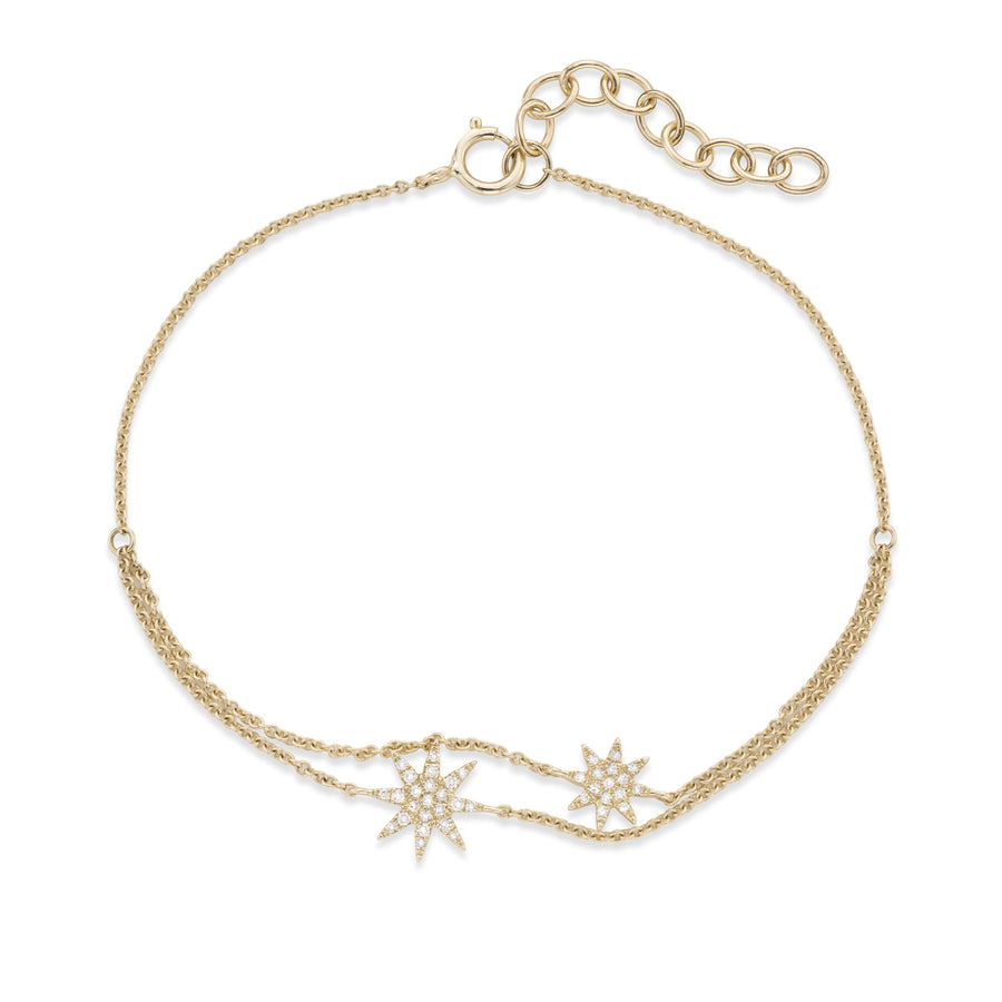 2 stars double chain bracelet