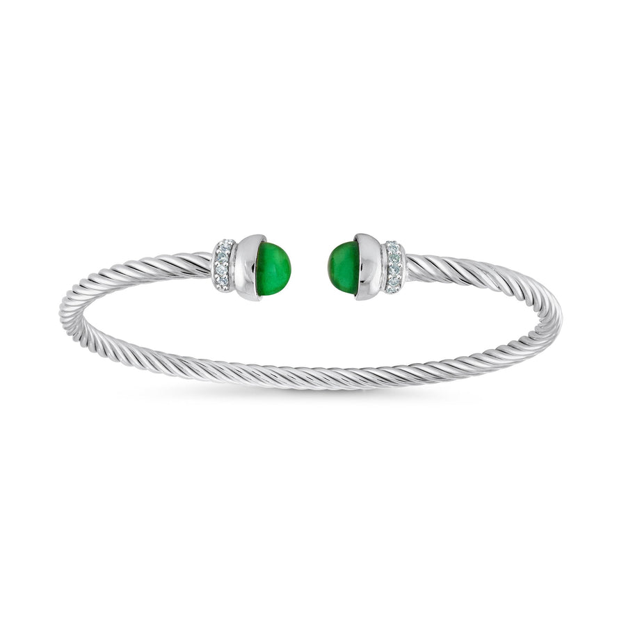Green Emerald Twist cable bangle