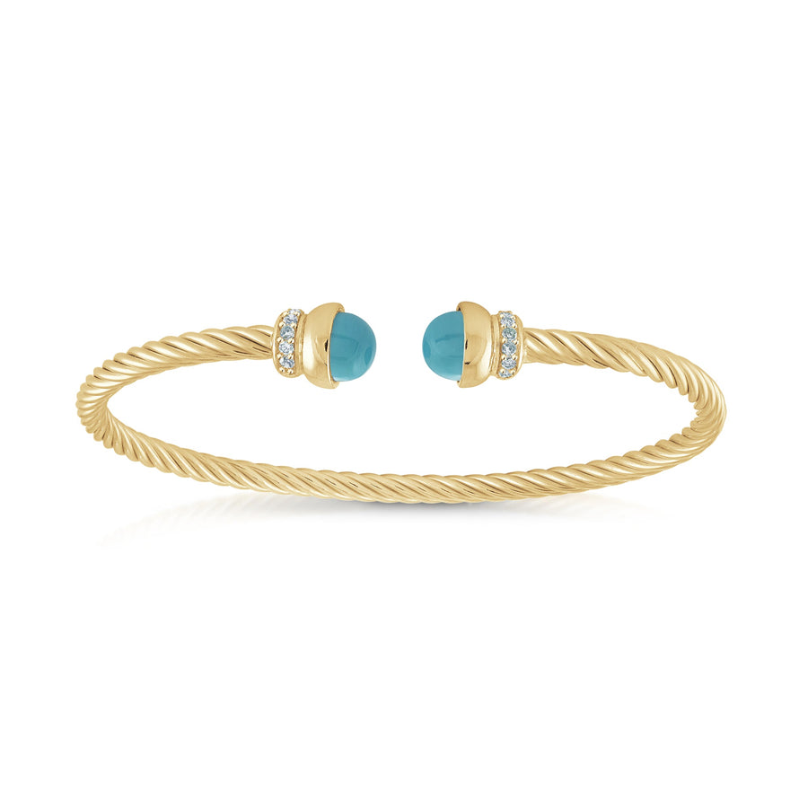 Turquoise Twist cable bangle