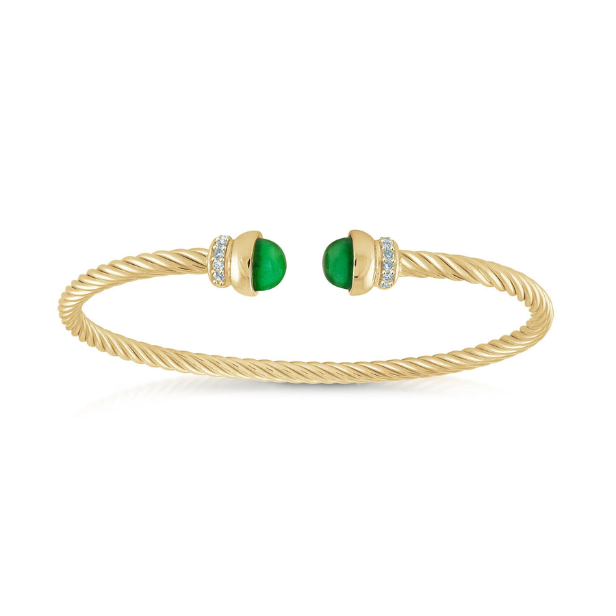 Green Emerald Twist cable bangle