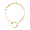 Heart paper clip link bracelet