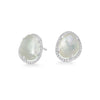 Mother of Pearl and Topaz doublet Stud