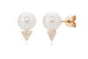 Freshwater pearl with diamond stud earring