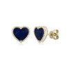 Beaded heart lapis earrings