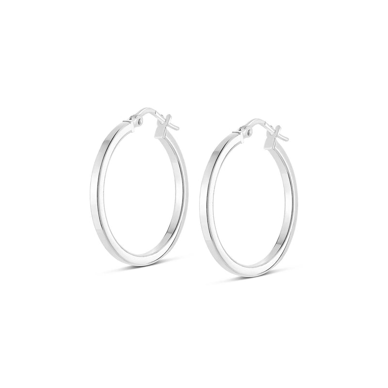 Small Square edge hoop earrings Muzeum Gold and Silver