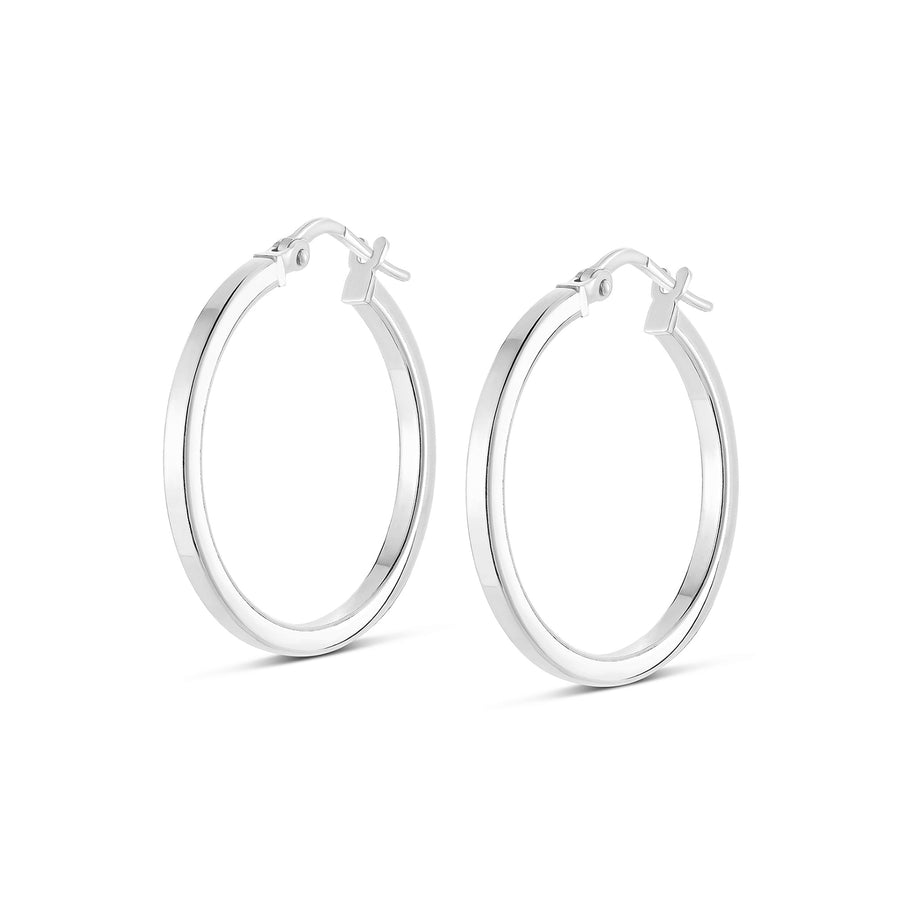 Medium square edge hoop earrings