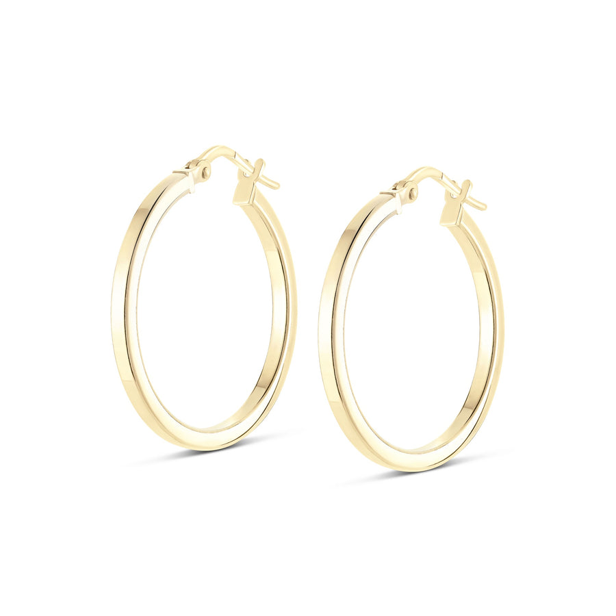 Medium square edge hoop earrings
