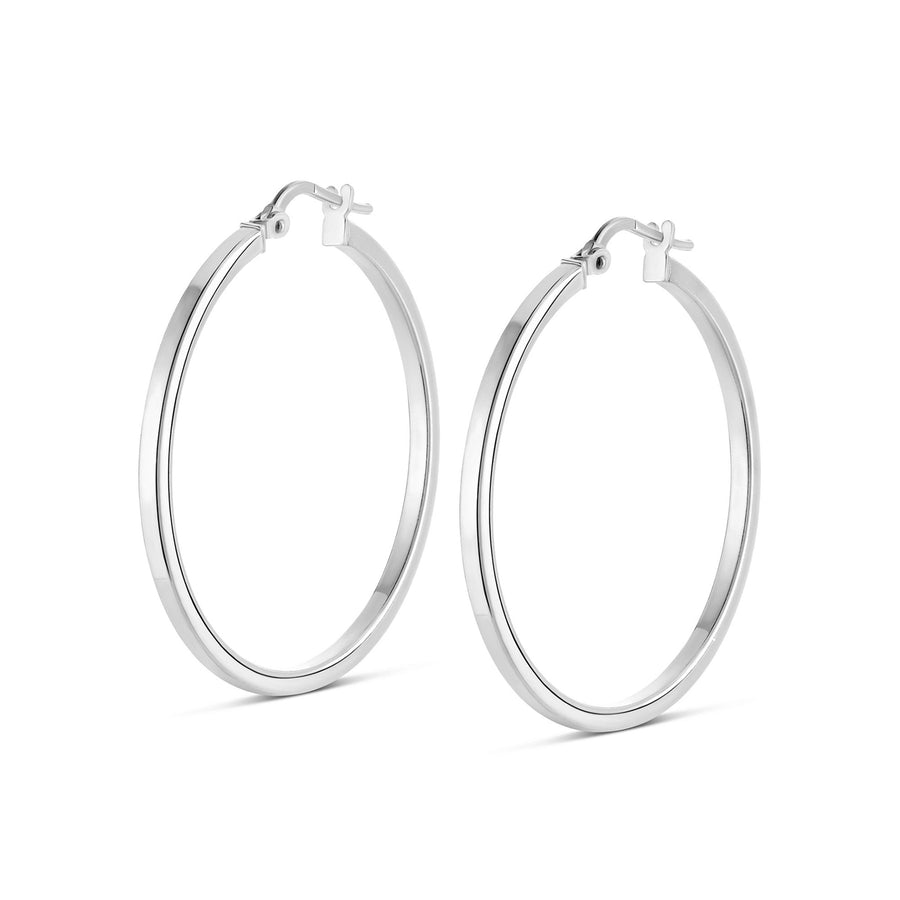 Large square edge hoop earrings