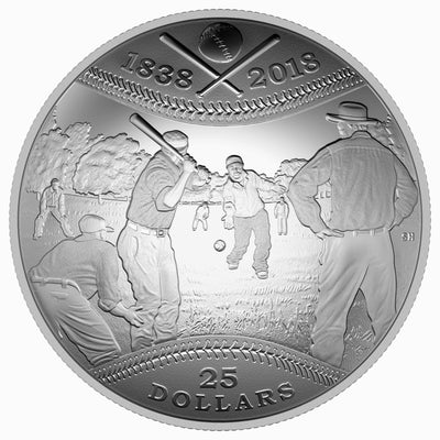 180th Anniversary of Canadian Baseball - 2018 Canada Pure Silver Convex Coin - Royal Canadian Mint