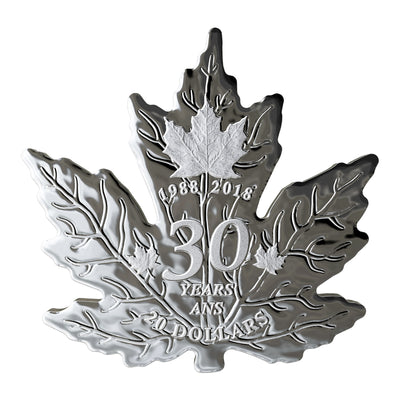 30th Anniversary of The Silver Maple Leaf - 2018 Canada 1 oz Pure Silver Coin - Royal Canadian Mint