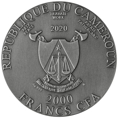 2020 - Ancient Buddha 2 oz Silver Coin - Mint of Poland - Cameroon - 2000 Francs CFA