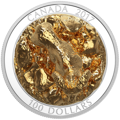 Bighorn Sheep - Sculpture of Majestic Canadian Animals - 2017 Canada 10 oz Pure Silver Gold Plated Coin - Royal Canadian Mint