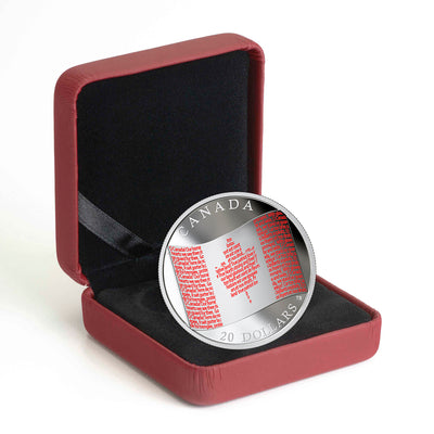 Canadian Flag - 2018 Canada 1 oz Pure Silver Coloured Coin - Royal Canadian Mint