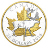 Caribou - Timeless Icons - 2018 Canada 1 oz Pure Silver Gold Plated Coin - Royal Canadian Mint
