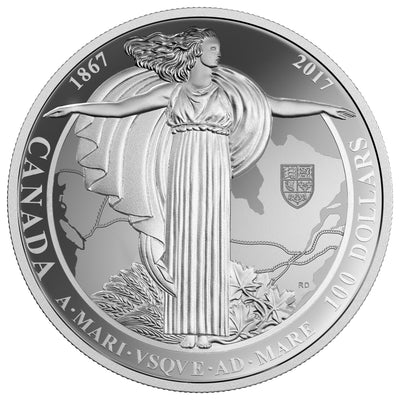 Diamond Jubilee 1867-1927 Confederation Medal - 2017 Canada 10 oz Pure Silver Coin - Royal Canadian Mint