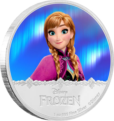 Disney Frozen - Magic of The Northern Lights : Anna - 2016 Canada $2 Two Dollar Pure Silver Coin - Royal Canadian Mint