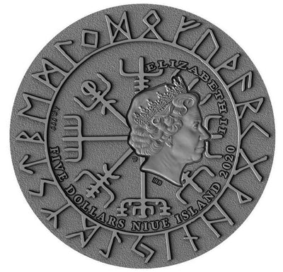 2020 - Eric Bloodaxe Vikings 2 oz Silver Coin With Gold Plating - Mint of Poland - Niue