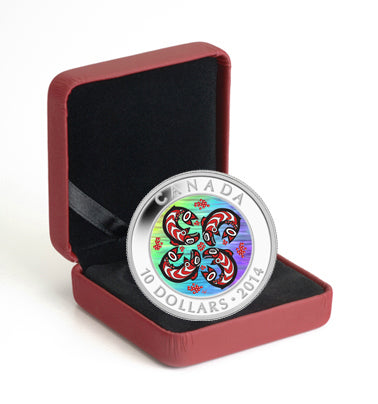 First Nations Art: Salmon - 2014 Canada 1/2 oz Pure Silver Coin - Royal Canadian Mint