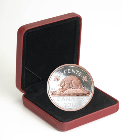 Five Cent (5c) - Big Coin Series - 2018 Canada Pure Silver With Rose Gold Plating - Royal Canadian Mint
