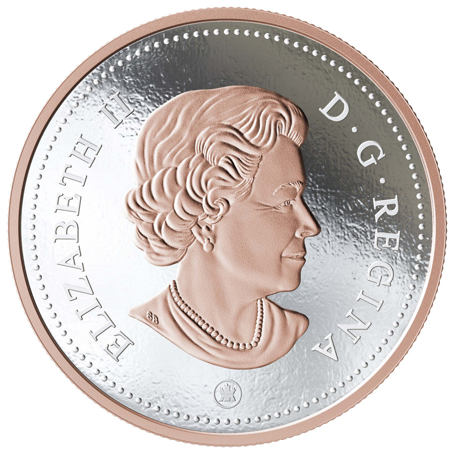 Five Cent (5c) - Big Coin Series - 2018 Canada Pure Silver With Rose Gold Plating - Royal Canadian Mint