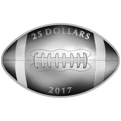 Football Shaped and Curved Coin - 2017 Canada 1 oz Pure Silver Coin - Royal Canadian Mint