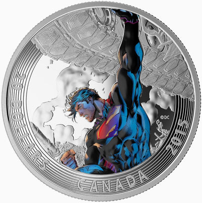 Iconic Superman™ Comic Book Covers: Superman Unchained #2 (2013) - 2015 Canada 1 oz Pure Silver Coloured Coin - Royal Canadian Mint