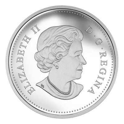Majestic Maple Leaves (02) - 2014 Canada 1 oz Pure Silver Coloured Coin - Royal Canadian Mint