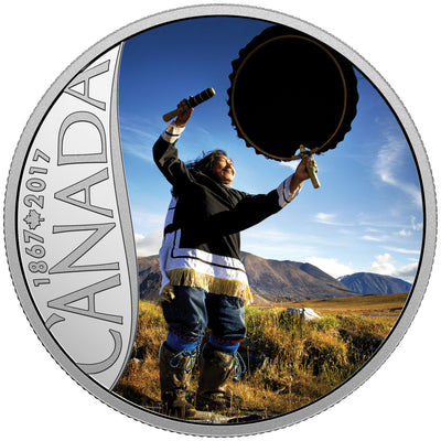 Nunavut Drum Dancing - Celebrating Canada's 150th Anniversary - 2017 Canada 1/2 oz Pure Silver Coin - Royal Canadian Mint