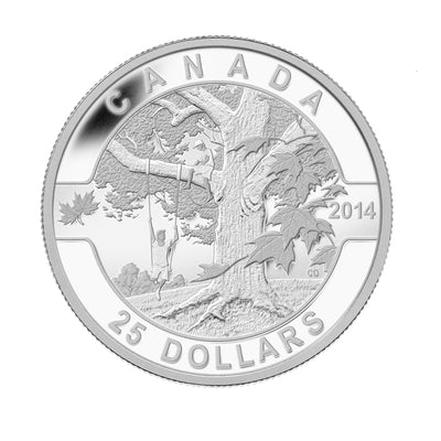 O Canada - Under the Maple Tree - 2014 Canada 1 oz Pure Silver Coin - Royal Canadian Mint