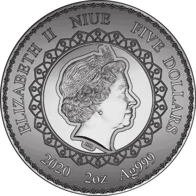 2020 - Owl Mandala Collection - 2 oz Silver Coin With Swarovski Crystal - Niue