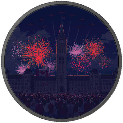 Parliament Building - Celebrating Canada - 2017 Canada 2 oz Pure Silver Coin Glow In The Dark - Royal Canadian Mint