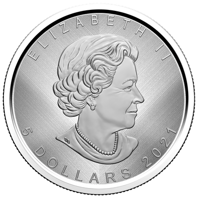 Silver Maple Leaf - "W" Mint Mark - 2021 Canada 1 oz Silver Coin - Royal Canadian Mint