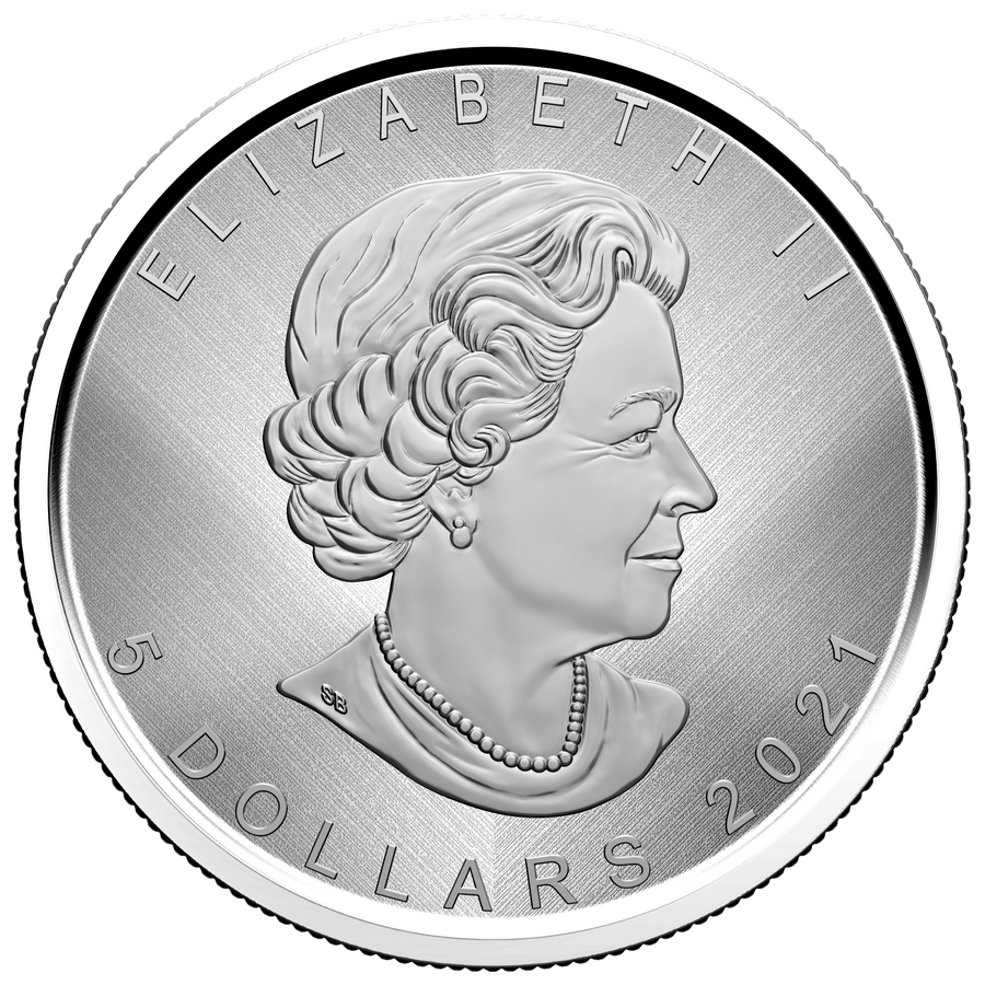 Silver Maple Leaf - "W" Mint Mark - 2021 Canada 1 oz Silver Coin - Royal Canadian Mint