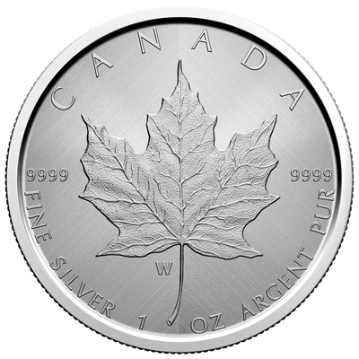 Silver Maple Leaf - "W" Mint Mark - 2021 Canada 1 oz Silver Coin - Royal Canadian Mint