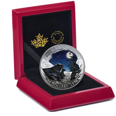 Moonlit Tranquility - Nature's Light Show - 2018 Canada 5 oz Pure Silver Glow In The Dark Coin - Royal Canadian Mint