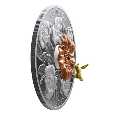 The Bumble Bee and The Bloom - 2019 Canada 5 oz Pure Silver Coin - Royal Canadian Mint