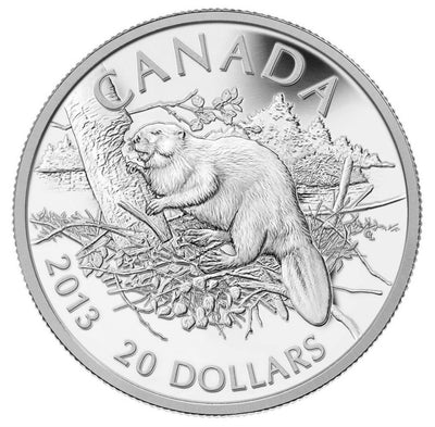 The Beaver - 2013 Canada 1 oz Pure Silver Coin - Royal Canadian Mint