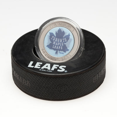 Toronto Maple Leafs - Coin in Puck - 2009  Canada 50c Fifty Cent Coin In A Puck - Royal Canadian Mint
