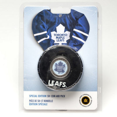 Toronto Maple Leafs - Coin in Puck - 2009  Canada 50c Fifty Cent Coin In A Puck - Royal Canadian Mint