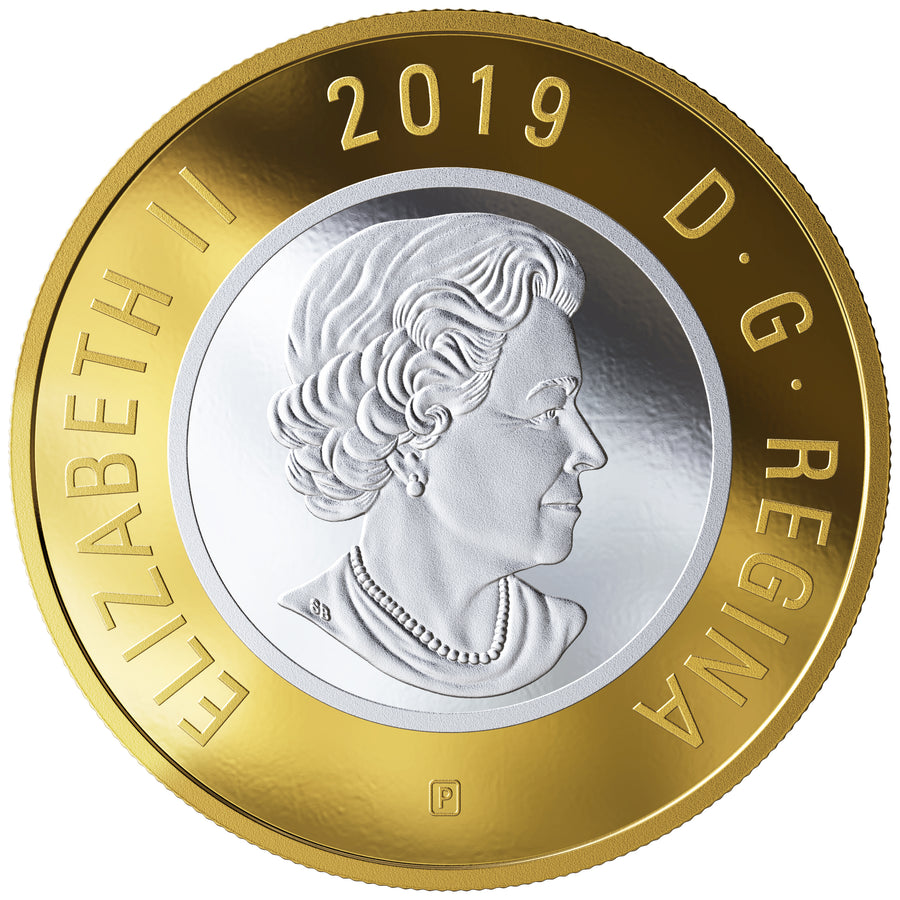 Two Dollar ($2) - Big Coin Series - 2019 Canada Pure Silver Reverse Gold Plating - Royal Canadian Mint
