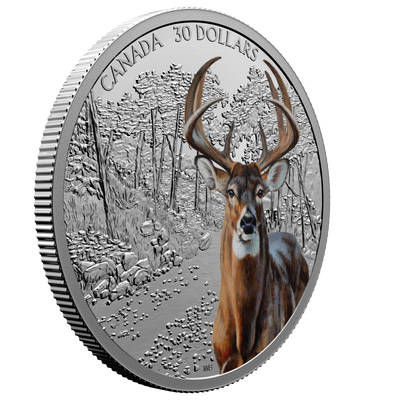 White-Tailed Deer - Imposing Icons - 2021 Canada 2 oz Silver Coin - Royal Canadian Mint