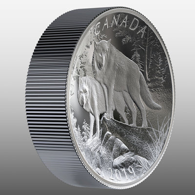 Wolves - Nature's Grandeur - 2019 Canada 10 oz Pure Silver Double-Concave Coin - Royal Canadian Mint